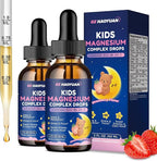 Kids Magnesium Liquid Drops - Magnesium Glycinate Drops for Kids, Citrate Liquid with Calcium, Omega-3, L-theanine, Zinc, Vitamin B6 D3 C for Sleep, Relaxation, Calm & Focus, Strawberry Flavor,4 Fl Oz