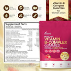 VivoNu Vitamin B Complex Gummies, 6000 mcg Methylated Vitamin B12, with B6 B1, B2, B3, B5, B7, Methylfolate, Vitamins A C D E, Vegan, Non GMO, Methylated B Complex Vitamin (4 Bag)