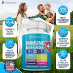 JB Wellness Co Immune Support 8 in 1 Capsules - Zinc Supplement, Vitamin D3, Vitamin C and Elderberry - Immune Booster Supplement with Echinacea, Ginger Root, and Turmeric - [3-Pack, 180 Count]
