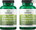 Swanson Milk Thistle, Dandelion & Yellow Dock - Herbal Liver Support Supplement - Natural Supplement Helping to Maintain Overall Health & Wellbeing - (120 Capsules) (2 Pack)