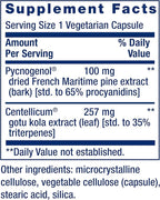 Life Extension Pycnogenol French Maritime Pine Bark & Gotu Kola Arterial Health Supplements - 60 & 30 Vegetarian Capsules