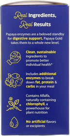 Enzymedica Papaya Gold, Advanced Digestive Enzymes with Natural Organic Papaya & Chlorophyll for Comprehensive Digestion Support, High Potency Bromelain & Papain, Vegan, Mint, 60 Chewable Tablets