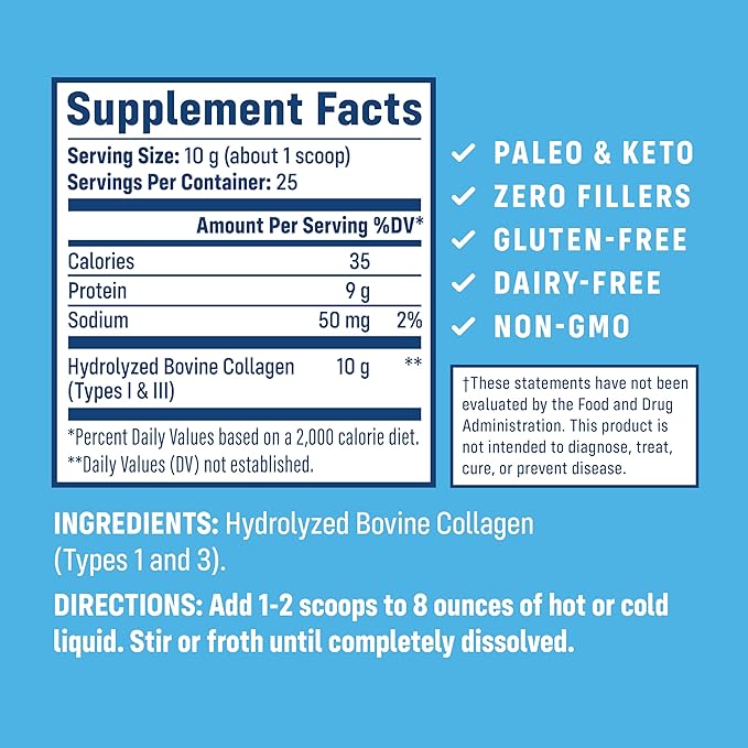 NativePath Collagen Peptides - Hydrolyzed Type 1 & 3 Collagen Powder for Skin, Hair, Nails - 8.8 oz (25 Servings) (Pack of 2)