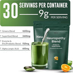 The Nerve Brand Neuropathy Superfood Blend, Greens Powder with R Alpha Lipoic Acid & Lions Mane for Nerve Support, Sunshine Orange, 30 Servings