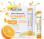 Aurora Nutrascience Nano-Pack Liposomal Vitamin C Powder Drink Mix - Healthy Immune Support for Adults, High Strength 3,000 mg Per Serving, Zero Sugar, - 30 Single Serve Packets, Orange