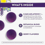 PURE Zzzs Kidz, Kids Melatonin Gummy, Sleep Aid, Low Amount of Melatonin for Kids, with Chamomile and Lavender, Melatonin 1 mg, Melatonin Gummies Kids, Berry Flavored, 72 Sleep Gummies
