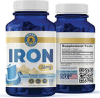 Vykee Nutrition Iron Supplement – 36mg Iron (as Bisglycinate) | High Absorption, Gentle On Stomachs | Vegan, Non-GMO | Supports Energy, Immune Health & Red Blood Cell Formation | 120 Capsules