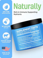 Bovine Colostrum Powder for Women &Men Source of IgG & IgA Grass-Fed, Pure Bovine Colostrum for Gut Health, Immune Support, Muscle Recovery & Wellness, Unflavored - 3.17 Oz - 60 Servings (Made in USA)