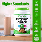 Orgain Organic Vegan Protein Powder, Chocolate Peanut Butter - 21g Plant Protein, 6g Prebiotic Fiber, Low Net Carb, No Lactose Ingredients, No Added Sugar, Non-GMO, For Shakes & Smoothies, 2.03 lb