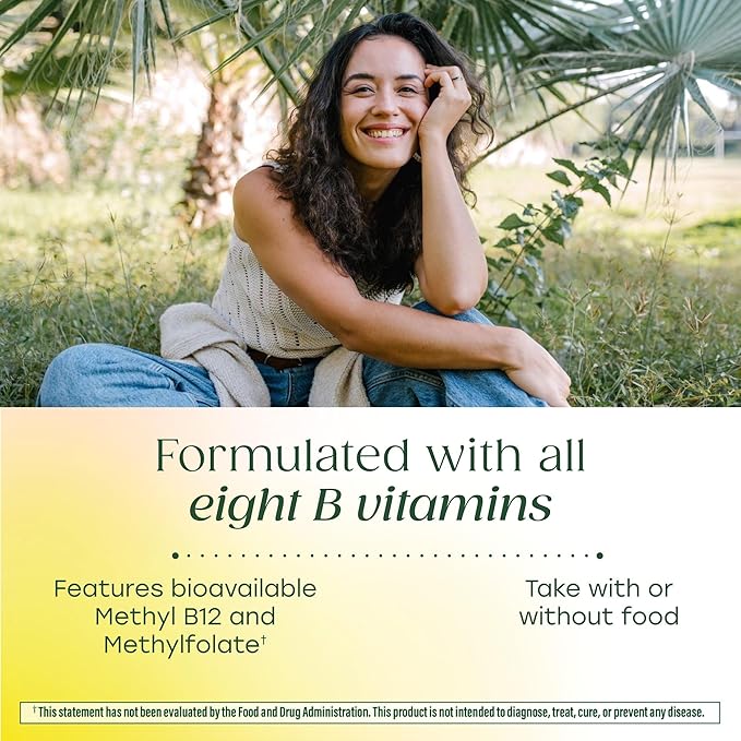MegaFood Balanced B Complex - B Complex Vitamin Supplement - 8 B Vitamins Including Vitamin B6, Vitamin B12, Folate, Biotin & More - Supports Cellular Energy Production - Vegan, Gluten Free - 60 Tabs