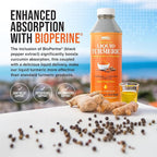 Advanced Liquid Turmeric – High Absorption Curcumin with Black Pepper & Vitamin D3 for Maximum Bioavailability – Joint, Inflammation & Immune Support – 20 fl oz