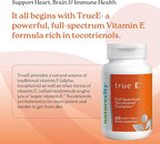 NatureCity True-E Full Spectrum Tocotrienols Vitamin E & Natural Alpha Tocopherol Supplement | Sustainable Vitamin E Tocotrienols from Evnol Suprabio | Non-GMO Vitamin E Complex | 60 Soft gels