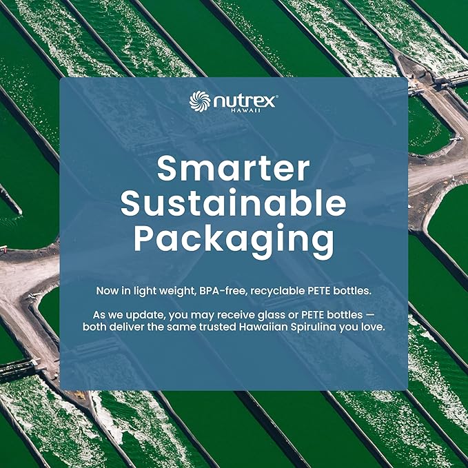Nutrex Hawaii, Pure Hawaiian Spirulina - 1000 mg Tablets - Hawaiian Grown Natural, Nutrient Rich Superfood - Immune Support, Detox & Energy – Vegan Complete Protein, Non-GMO, Original, 180 Count