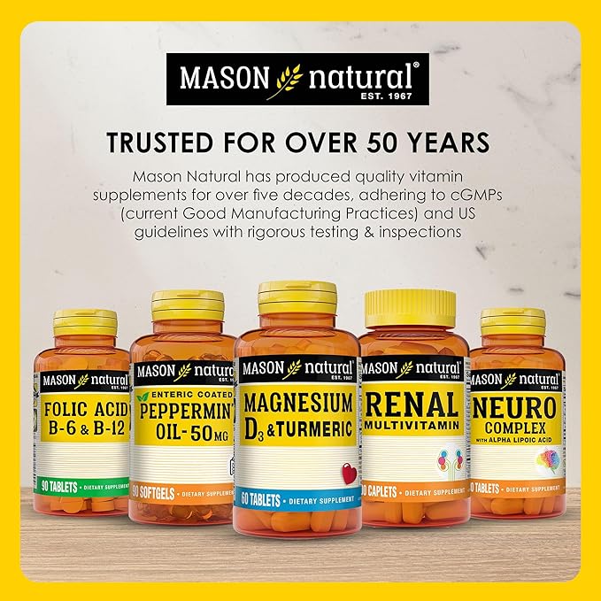 MASON NATURAL Omega,3 Fish Oil, 180,Day Supply, 1000mg with EPA and DHA for Joint Support, 60 Softgel Pills (3 Pack)