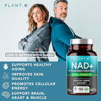 NAD Supplement High Purity (500mg of 95% Pure NAD Plus) with Resveratrol - NMN and Nicotinamide Riboside Alternative for Energy, Anti-Aging, Cell Regeneration, Focus – 60 Pills
