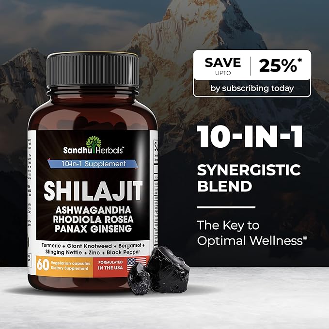 Shilajit Pure Himalayan for Men & Women | 120 Capsules with Ashwagandha | High Potency and Energy Supplement | Better Absorption than Gummies | For Extra Power and Stamina | Combo with Sea Moss