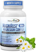 MoxyVites MagniRest PM Magnesium Complex for Women & Men - Magnesium Bisglycinate, Taurate, Active B6, & Calming Organic Botanicals - Chelated High Absorption - Nighttime Magnesium, 60 Vegan Capsules