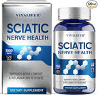 Sciatic Nerve Health Support Supplement - 120 Capsules Advanced Nerve Comfort Formula with R-ALA and Vitamin B Complex - Soothes Leg & Back Discomfort, Supports Nerve Function