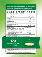 Nature's Truth Fish Oil 2400mg | 120 Quick Release Softgels | 720 mg Omega 3 | Burpless Lemon Flavor Pills | Non-GMO & Gluten Free Supplement