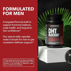 DHT Blocker for Men with Biotin 10000mcg Per Serving, Saw Palmetto Extract & MSM - Supports Normal Healthy Hair Growth - With Pea Extract & Stinging Nettle - Vegan, Non-GMO, Gluten Free - 30 Servings
