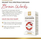 Solgar Full Spectrum Curcumin Brain Works, 90 Licaps - Support Memory Recall, Focus, Cognitive Function - Antioxidant Support - Curcumin, BacoMind, Choline, Vitamin B12 - Non-GMO, Vegan - 30 Servings
