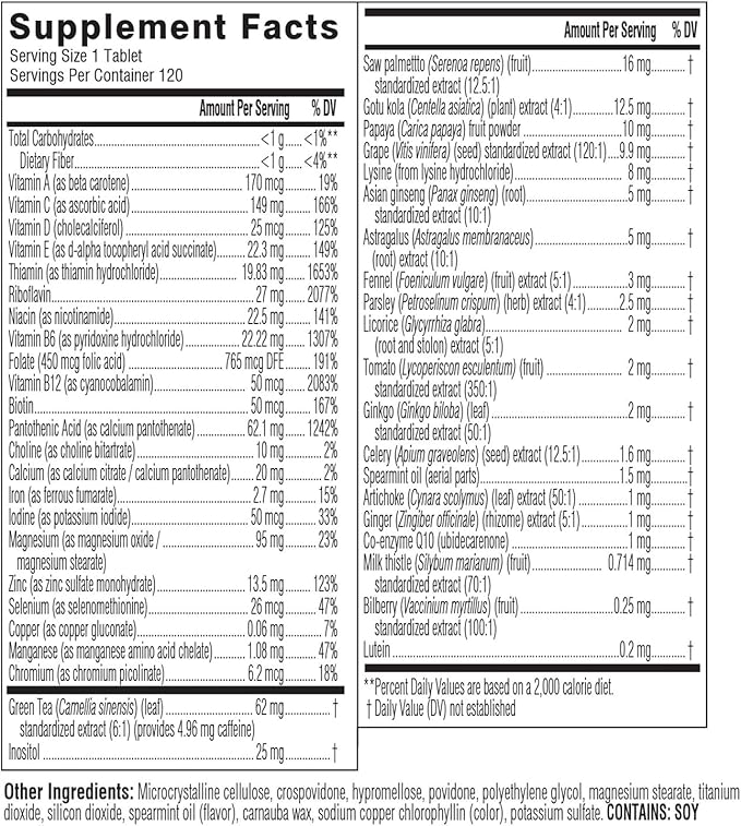 Swisse Ultivite Mens Daily Multivitamins | 50 Vitamins, Antioxidants and Minerals + Adaptogens | Energy, Stress & Immune Support | Mens Vitamins | 120 Tablets