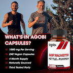 agobi Saw Palmetto Supplement with Nettle Leaf & Pumpkin - Support for Restful Mood, Hair Health, Immune System & Energy Production - 240 Veggie Capsules for 4-Month Suppply