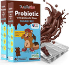 YumVs Probiotics for Kids with Prebiotic Fiber Sugar Free Chocolate Chewable Supplements - Dietary Supplement Chewables for Digestive Health - Toddlers, Kids & Teens 60 Count