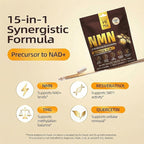 NMN Supplement 1500mg per Serving 15-in-1 Complex Formula with Nicotinamide Mononucleotide, CoQ10, Quercetin, TMG, Resveratrol Supports Cellular Energy & NAD+ Balance 120 Capsules