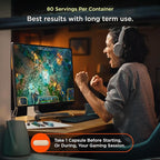 Genius Gamer, Gaming Focus Supplement, 80 Pills - Elite Nootropic Performance Booster - Boost Brain & Mental Clarity, Reaction Time & Concentration - Blue Light Support with Lutemax