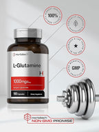 Horbaach L Glutamine Capsules 1000mg | 180 Powder Pills | Supplement for Women and Men | Pre Workout & Post Workout | Non-GMO & Gluten Free