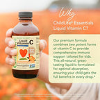 CHILDLIFE ESSENTIALS Liquid Vitamin C - Pure Vitamin C Liquid Supplement for Kids, Immune System Support, Natural Orange Flavor, 4 Fl Oz (Pack of 2)