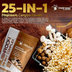 WELLNESS LABSRX Mushroom Powder, 25 in 1 Mushrooms Supplement - 2000mg, 25 Superfood Mishroom Lions Mane Powder with Chaga, Shiitake, Cordyceps, Reishi - Lion's Mane Mushroom - 120 Servings