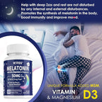 NEVISS Melatonin 50 mg for Adults - Extra Strength 9-in-1 Fast Dissolve Sublingual - High Dose with Magnesium Glycinate, Vitamin D3, Ashwagandha, Lemon Balm, Chamomile, Sugar Free, Vegan 180 Tablets