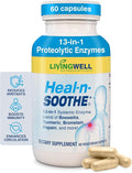 HEAL-N-SOOTHE Proteolytic Systemic Enzymes – Joint Supplement with Bromelain, Papain, Boswellia – Joint Mobility, Muscle Flexibility, Protein Digestion, Circulatory & Immune Health - 60 Count (1 Pack)