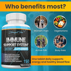 3-in-1 Immune Support Combo with Iron Supplement 25mg (Iron Pills) + 1000mg Vitamin C + Ginger Root, Gentle & Stomach Friendly for Energy & Iron Deficiency Support, Non-GMO, 150 Tablets