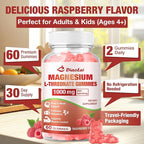 2 Pack Magnesium L-Threonate Gummies 1000mg - Brain Supplement for Memory & Focus for Adults & Kids - Sugar-Free, Non-GMO, Raspberry Flavor - 120 Count