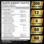 Probiotics for Men 500 Billion CFU, 16 in 1 Advanced Mens Probiotics for Digestive Health, lmmune & Metabolism, Gut Health - Men's Probiotic with Turmeric, Cranberry, 120 Probiotics Caps