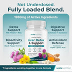 Liver Detox & Support – High Potency 1960mg Formula for Detox, Energy & Digestive Support – Milk Thistle, NAC, Turmeric, Artichoke & Dandelion – 120 Capsules