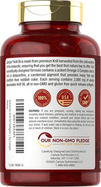Carlyle Antarctic Krill Oil 2000mg | 120 Softgels | Omega-3 EPA, DHA, with Astaxanthin Supplement Sourced from Red Krill | Maximum Strength | Laboratory Tested