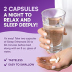 Clinical Effects Sleep Enhanced - Magnesium Supplement - 60 Capsules - Magnesium Glycinate, L-Theanine and Apigenin - for Relaxation and Natural Calm - No Melatonin Sleep Support - USA Made