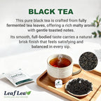 LeafLea 40 Black Tea Bags, Premium Full-Bodied Black Tea Leaves, Strong Robust and Flavoury, Digestive Ease & Natural Alertness with Caffeine, Sugar-Free, Vegan, Individually Wrapped