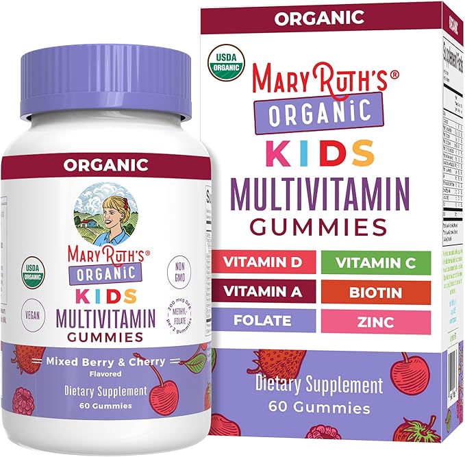 MARYRUTH'S Kids Vitamins | Multi | 1 Month Supply | Multivitamin Gummies for Ages 4+ | Multivitamin for Kids | Vegan | Only 2 Gummies a Day | 60 Count
