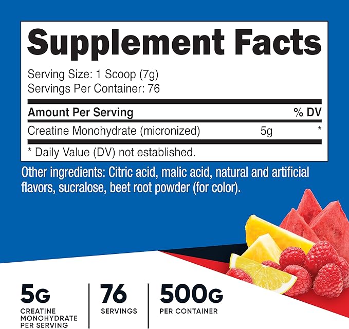 Nutricost Creatine Monohydrate Powder (Fruit Punch, 500 Gram)