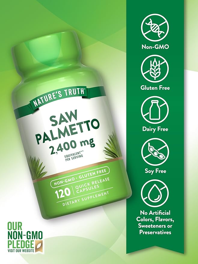 Nature's Truth Saw Palmetto Extract | 120 Capsules | Non-GMO & Gluten Free Supplement