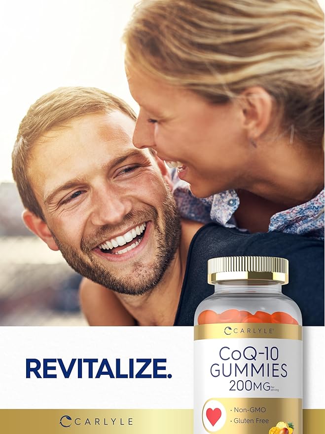 Carlyle CoQ10 200 mg Gummies | 140 Count | Mango Pineapple Flavor | Vegan, Non-GMO, Gluten Free Supplement