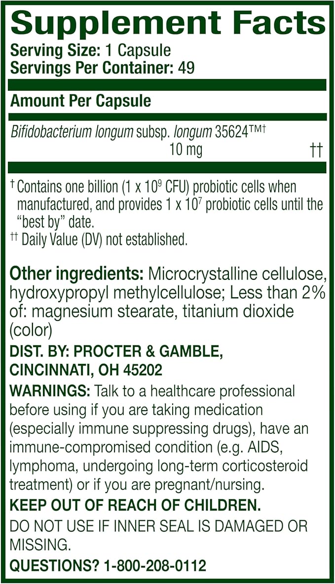 Align Probiotic, 24/7 Digestive Support*§, Probiotics for Women and Men, Probiotics for Digestive Health, Men and Womens Probiotic Capsules Help Relieve Occasional Bloating & Gas*, 49 Capsules
