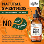 Wild & Organic Pine Bark Drops - Antioxidant Support - French Maritime Pine Bark Extract Tincture - 5-Month Supply - Pinus Pinaster Supplement - Vegan, Sugar & Alcohol-Free - 4 fl oz