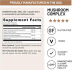 NatureWise Mushroom Complex - with Organic Lion's Mane + Reishi & Cordyceps Sinensis - Lions Mane Supplement with Organic Mushrooms - Vegan - Non-GMO - USA Manufactured - 90 Capsules[30-Day Supply]