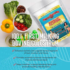 BodyBoost Colostrum Instantized, 99.5% Bovine Colostrum Powder, Immune Booster Supplement with Immunoglobulin & Lactoferrin, Grass Fed Colostrum, Food for Gut Health, Diverse Intake, 2 x 16 oz